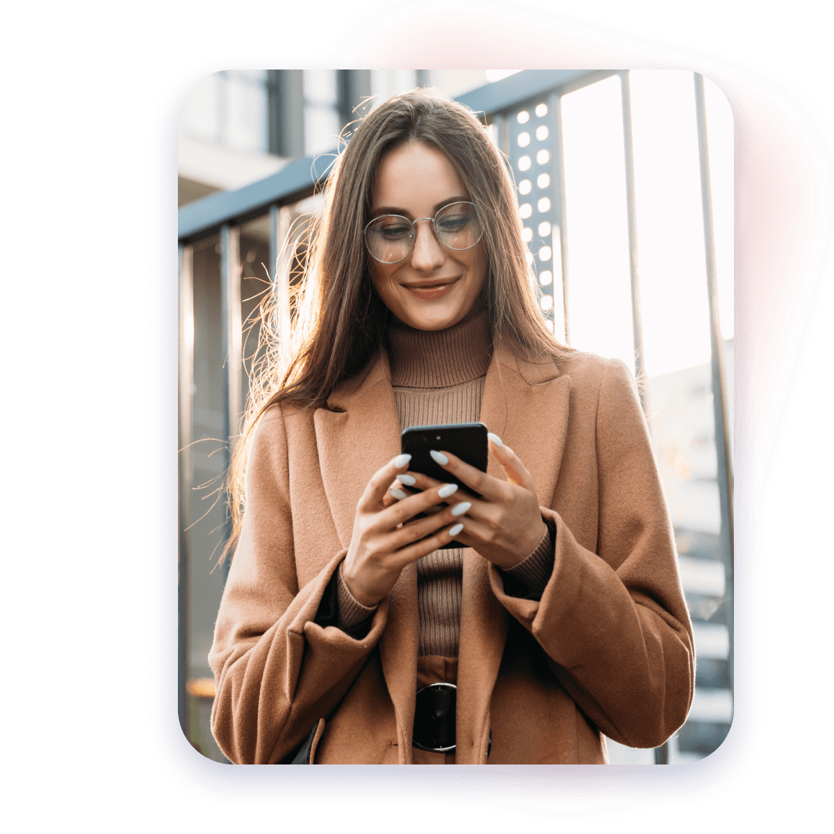 woman using mobile device